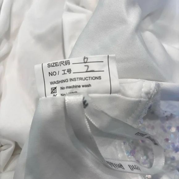 NEW White Cocktail Dress, White Prom Dress, White Dress, Sequin Dress, Size 6 - Picture 3 of 10